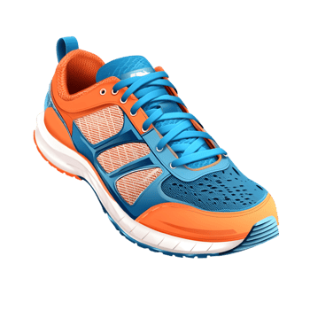 Orange and Blue Athletic Shoe Stylish Running Sneaker Design png