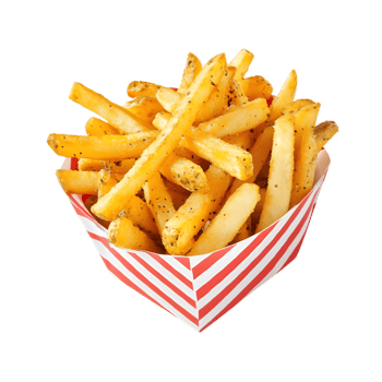 Golden French Fries in a Paper Carton Delicious Fast Food Snack png