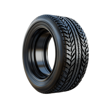 Car tires with metal wheel in 3d render with transparent background png