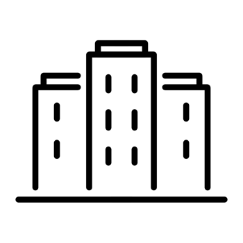 Skyscraper building line icon with simple and modern design png