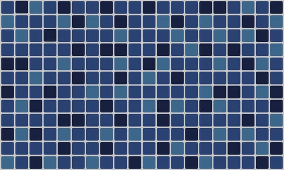 Dark Blue Square mosaic pattern for home interior. Ceramic tile background vector
