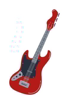 Electric guitar design in vibrant red color with detailed features for music enthusiasts vector