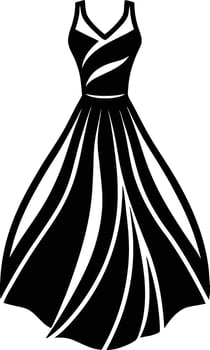 Fashionable Asymmetric Dress Silhouette for Designers vector