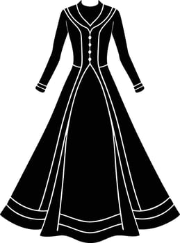 Stylish Asymmetric Dress Outline Design vector