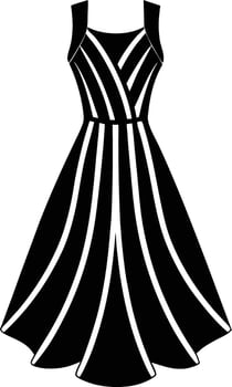 Elegant Asymmetric Dress Silhouette Illustration vector