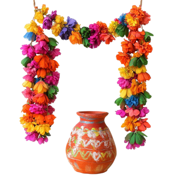 Colorful Garland Hanging from a String png