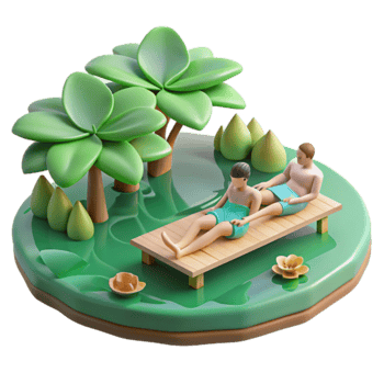 Relaxing Tropical Getaway Island Paradise Scene png