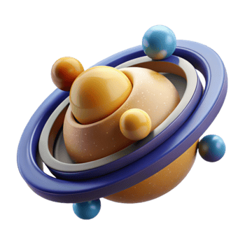 Abstract 3D Render Colorful Sphere System png