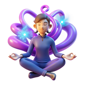 Inner Peace A 3D Rendering of Meditation and Energy png