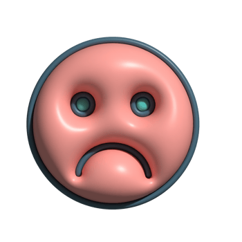 3D Sad Face Emoji Glossy Pink Frowning Expression Icon png