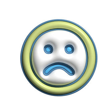 3D Sad Face Emoji Icon Glossy Expression Symbol png