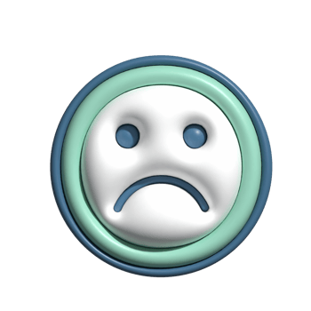 3D Sad Face Emoji Icon Negative Emotion Symbol png