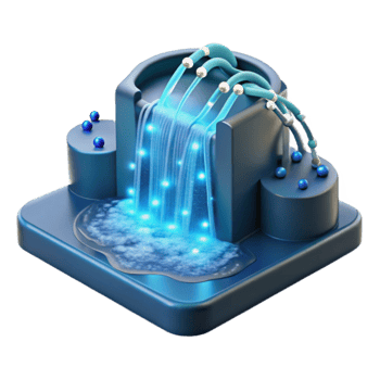 Data Flow Visualization Abstract Waterfall Concept png