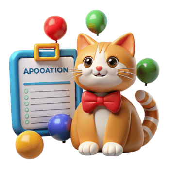 Cute Cat Checklist Fun To-Do List with Balloons png