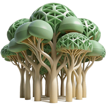 Abstract Geometric Forest Intertwined Trees and Canopy png