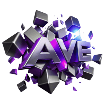 3D Text Effect AVE Exploding Cubes Design png