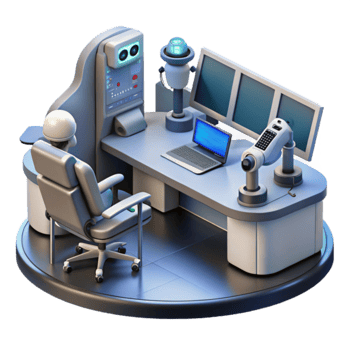 Futuristic Robotics Control Center Workstation png