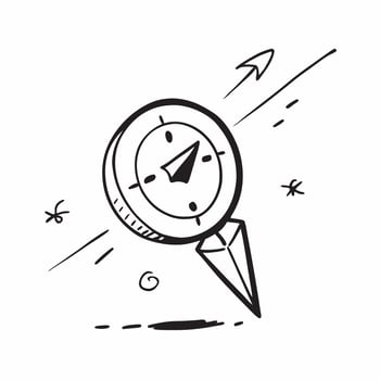 Flat Glossy background with a shining compass and a bright path forward concept as A glossy background depicting a shining compass with a bright path forward symbolizing the direct Cleans vector