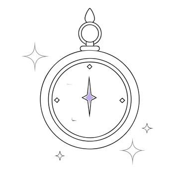 Flat Holographic clock with Labh Pancham symbol and copy space concept as A holographic clock with the Labh Pancham symbol subtly glowing on the dial floating above a white backgro Cleans vector