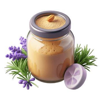 Calming Lavender Rosemary Body Butter in Glass Jar png