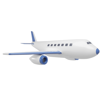 Isolated 3D Render Airplane Illustration png
