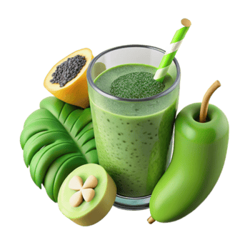 Refreshing Green Smoothie Recipe Tropical Fruits Healthy Blend png