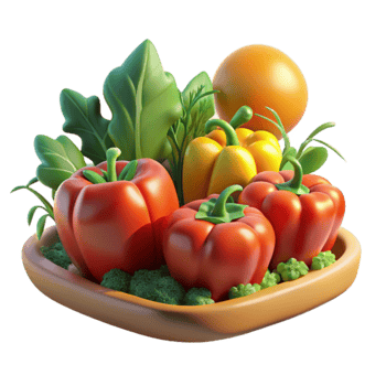 Vibrant Vegetable Platter Bell Peppers, Greens More png
