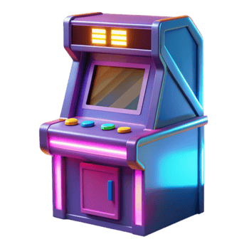 Retro Arcade Game Machine 80s Style Digital Console png