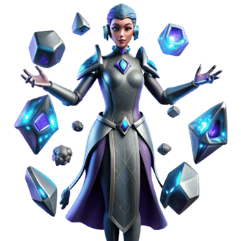 Crystalline Sorceress Master of Mystical Gems png