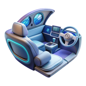 Futuristic Car Interior Design Advanced Cockpit Seating png