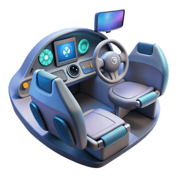 Futuristic Vehicle Interior Design Advanced Cockpit Seating png
