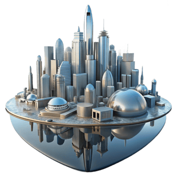 Futuristic Cityscape Architectural Wonders, Urban Design, and Modern Skyline png