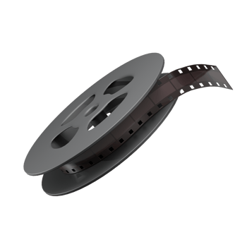Isolated 3D Rendering of Film Reel Illustration png
