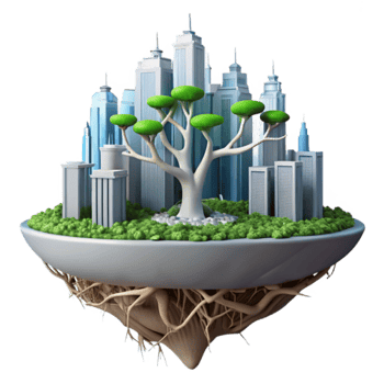 Urban Greenery Sustainable City, Eco-Friendly Buildings, Tree of Life png