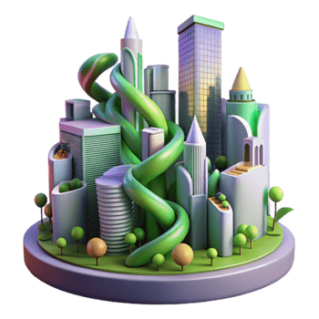 Green Urban Landscape Sustainable City Design png