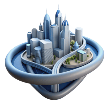Futuristic Cityscape Urban Design and Infrastructure png