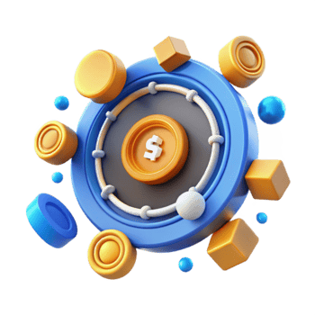 Financial Growth 3D Animated Coin Abstract Design png