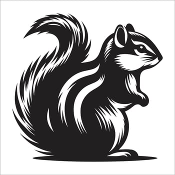 A black and white squirrel logo vector