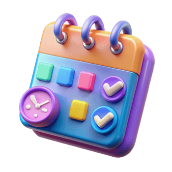 Schedule Planner Colorful 3D Calendar Time Management Tool png