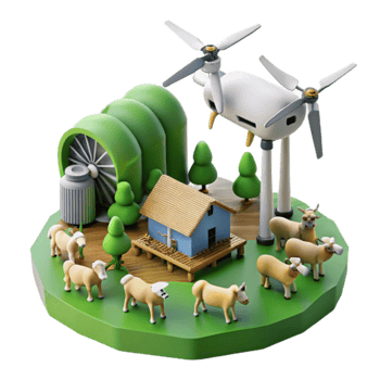 Rural Sustainable Energy Wind, Turbine, Farm, House, Green png