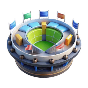 Miniature Stadium 3D Model of a Circular Arena png