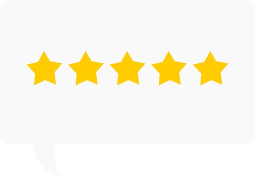 Five-Star Rating Message Bubble vector