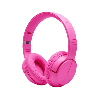 Bright Pink Wireless Headphones Over Ear Cushioned Earpads Modern Design Music Accessory Product Photography High Resolution png
