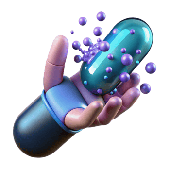 Capsule Dissolution 3D Render of Nanobots png