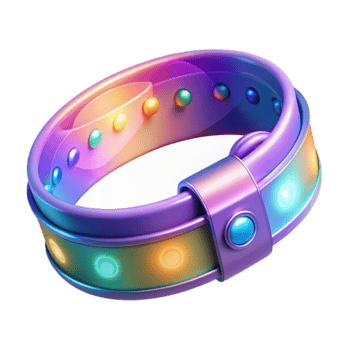 Illuminated Wearable Tech Multi-Color LED Bracelet png