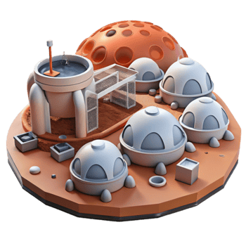 Mars Habitat Sustainable Domes Resource Management png