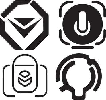 Technology Logo Icons Set in Monochrome Style vector
