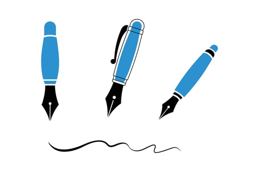 Flat Design Ballpoint Pen Icon for Websites, ballpoint pen icon , minimalist ballpoint pen icon, flat design ballpoint pen icon, pen symbol vector