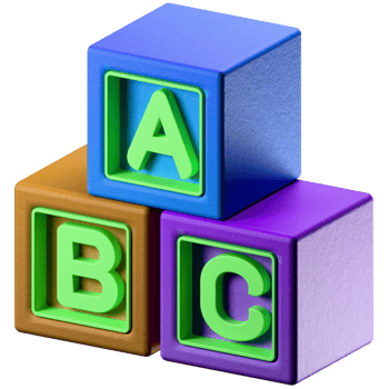 3D Icon cube with alphabet toys png