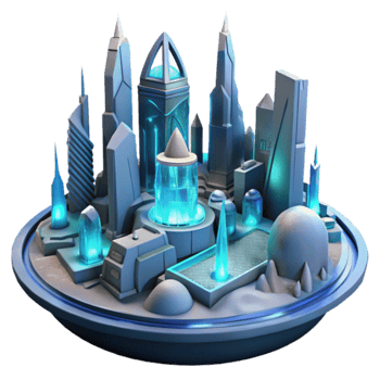 Futuristic Cityscape A 3D Render of a Sci-Fi Metropolis png